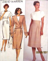 3628 LS SHAPED JACKET,MIDRIFF CAP SLV DRESS PATTERN 12-16